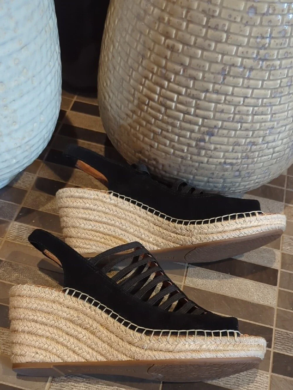 Black Strappy Slingback Women’s Espadrille Sandals